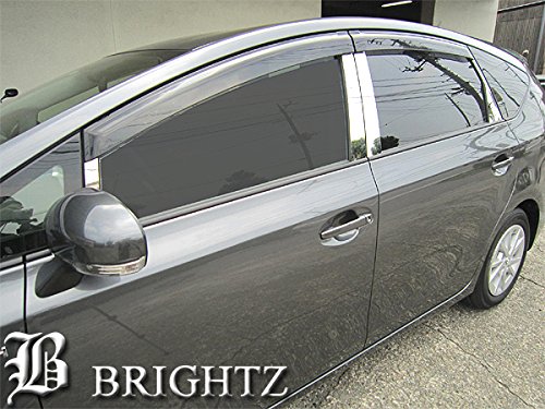 【 BRIGHTZ メビウス ZVW41N 超鏡面ステンレスメッキピラーパネル バイザー無用 10PC 】 【 PIL－SIL－311 】
