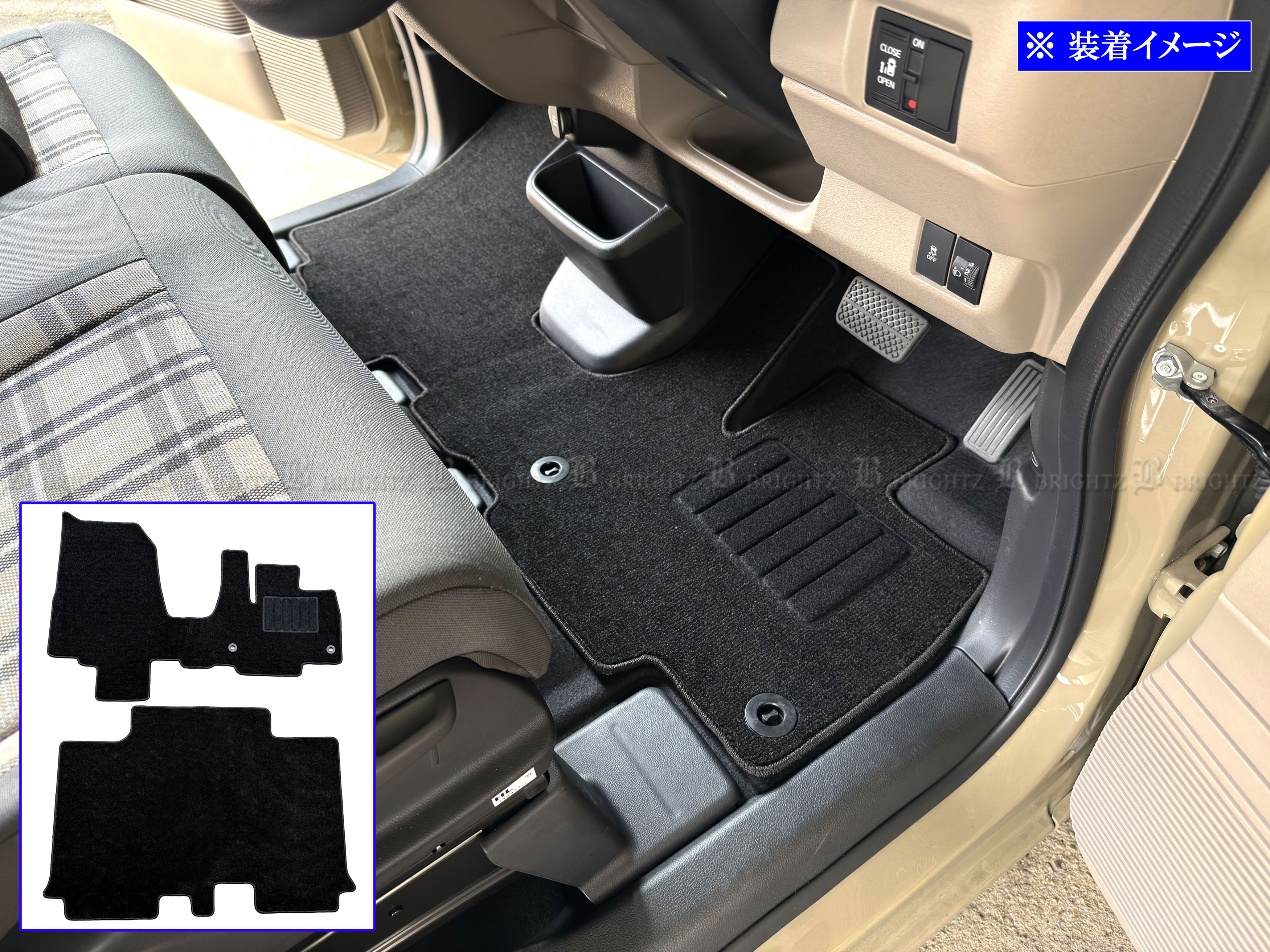 【 BRIGHTZ N-BOX JF5 JF6 フロアマット 2PC 】 【 FLOOR－MAT－088 】 JF 5 JF 6 NBOX エヌボックス エヌ ボックス Nボックス