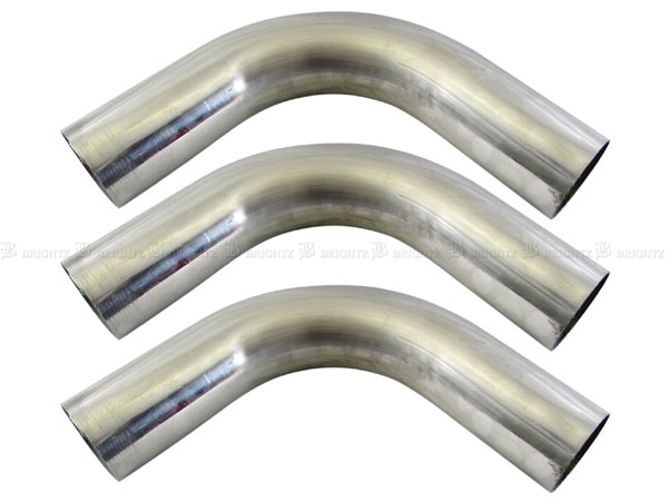 【 BRIGHTZ 70Φ 90度 ステンレス 曲げパイプ 1.5mm厚 3PC 】 【 CUR－PIPE－027－3PC 】 70パイ 70φ 90°