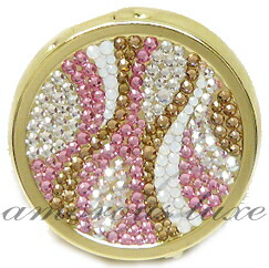 ピルケース 携帯 おしゃれ かわいい カクテルルージュ プッチ柄ピルケース サプリメントケースミラー付スワロフスキークリスタル ラウンド