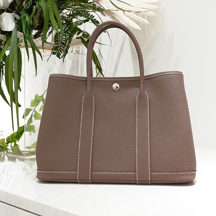 【60回払いまで金利0%】エルメス ガーデンパーティ30 TPM ネゴンタ エトゥープ シルバー金具 HERMES 新品ハンドバッグ ブランドバッグ 送料無料｜レディースブランド サロンBRILLER