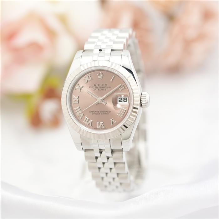 【60回払いまで金利0%】ロレックス デイトジャスト 179174 ピンク ローマ ROLEX 中古レディース 腕時計 送料無料｜レディースブランド サロンBRILLER