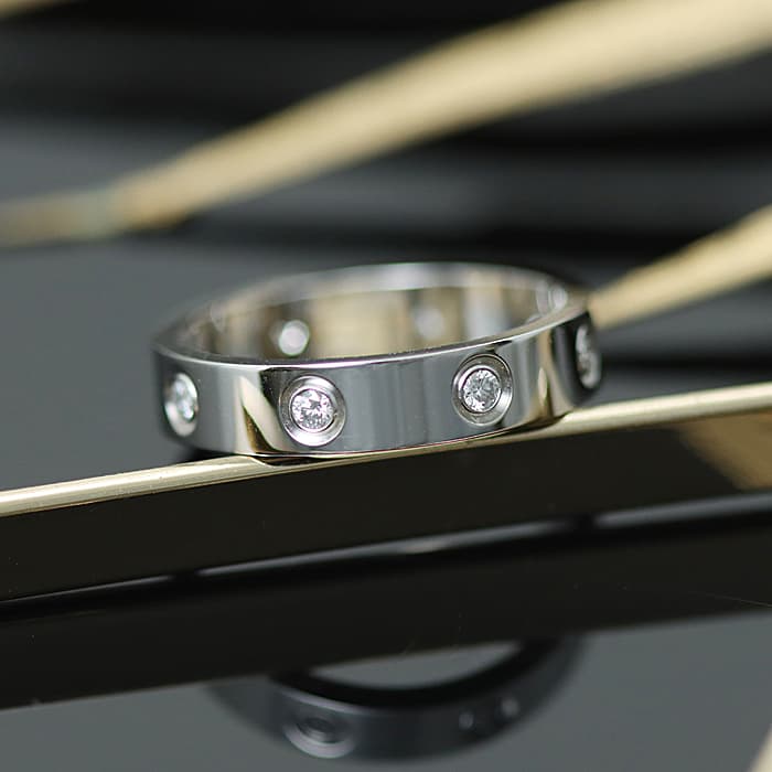カルティエ ミニラブリング ホワイトゴールド 8ポイントダイヤモンド B4050652 CARTIER 新品 リング ブランドジュエリー 送料無料