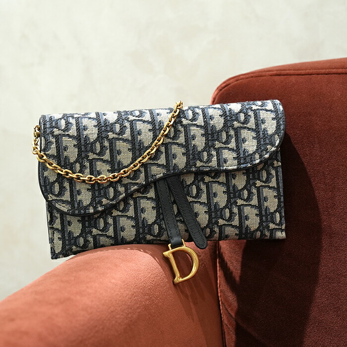 楽天市場】ディオール Dior サドル チェーンウォレット 長財布