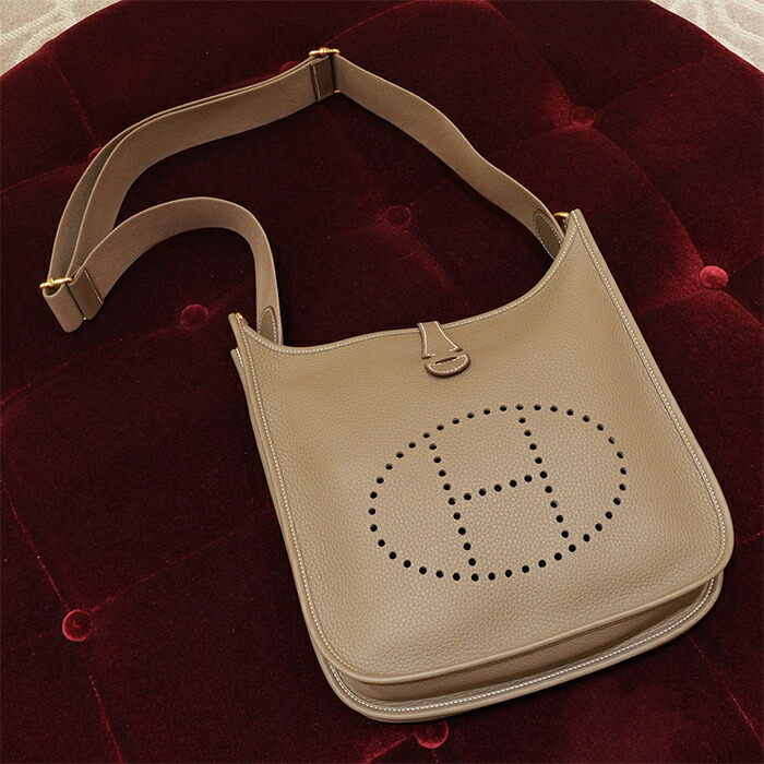 【60回払いまで金利0%】エルメス エヴリンPM トリヨンクレマンス エトゥープ ゴールド金具 HERMES 新品 斜め掛けショルダー ブランドバッグ 送料無料