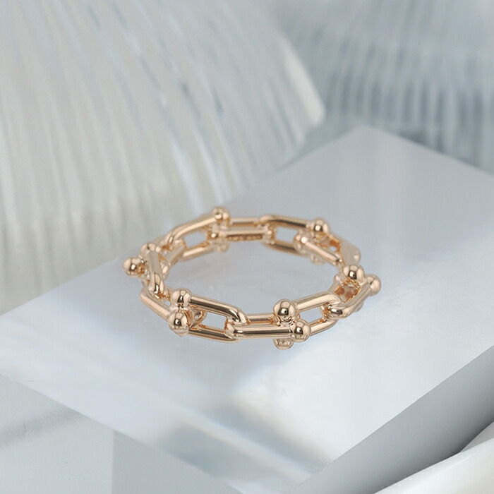■Tiffany&Co■マイクロ リンク リング ローズゴールド Tiffany HardWear Micro Link Ring in Rose Gold | Tiffany & Co. US
