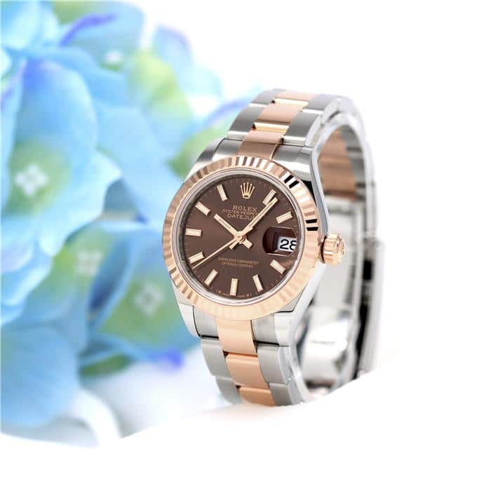 ロレックス デイトジャスト28 279171 チョコレート オイスターブレス ROLEX 新品レディース 腕時計 送料無料|レディースブランド サロンBRILLER