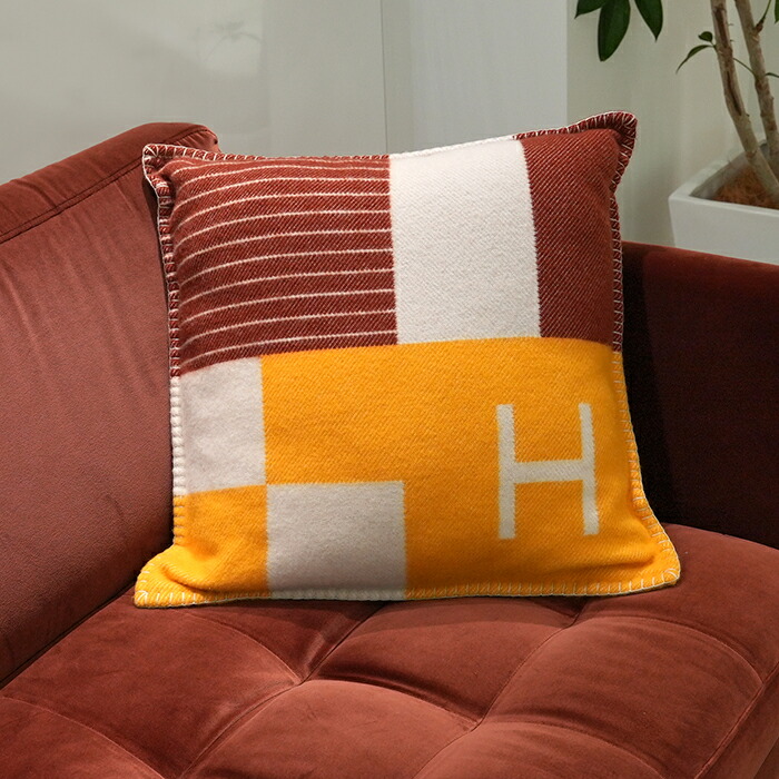 HERMES クッション① 楽天市場】エルメス 《アヴァロン》 クッション エクリュ / グリ