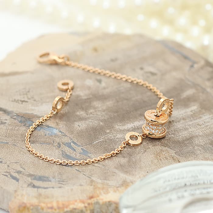 ブルガリ ビー・ゼロワン ブレスレット ピンクゴールド ダイヤモンド 350897 M/Lサイズ BVLGARI 新品 ブレスレット・バングル ブランドジュエリー 送料無料