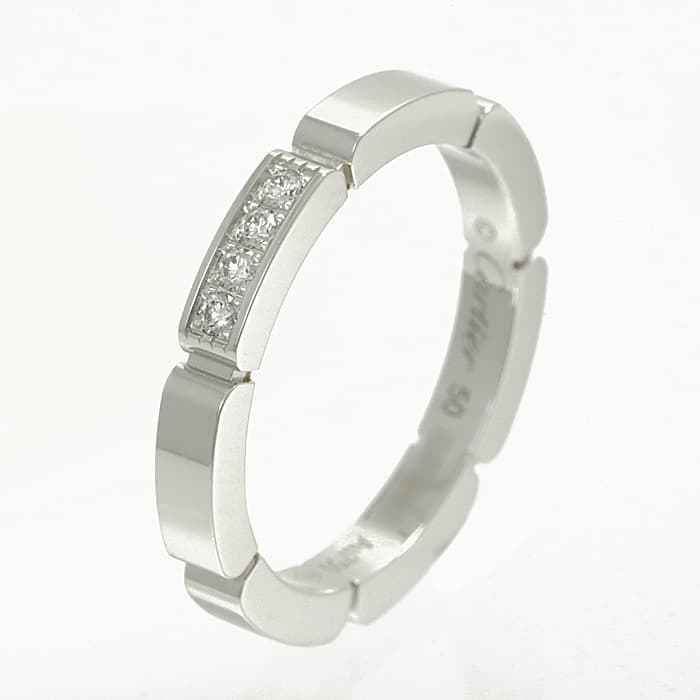 カルティエ マイヨン パンテール ウェディング リング ホワイトゴールド ダイヤモンド4石 10号 B4080400 CARTIER 新品 リング ブランドジュエリー 送料無料