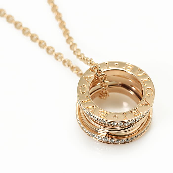 【60回払いまで金利0%】ビーゼロワン レジェンド ネックレス 354195 ピンクゴールド ダイヤモンド BVLGARI 中古ネックレス ブランドジュエリー 送料無料|レディースブランド サロンBRILLER
