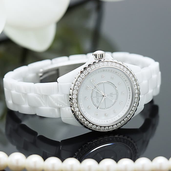 楽天市場】シャネル J12 ホワイト セラミック 12Pダイヤ H9741 33mm