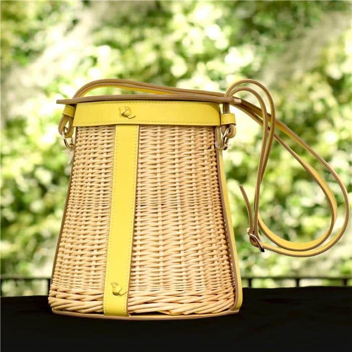 エルメス ファーミング ピクニック スイフト×ラフィア ライム シルバー金具 HERMES 新品 レディース ブランドバッグ 送料無料