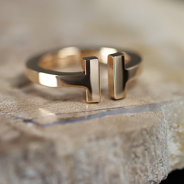 楽天市場】ティファニー ティファニーT スクエアリング 18K ローズ