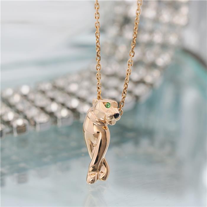 カルティエ パンテール ドゥ カルティエ ネックレス ピンクゴールド ツァボライト B7224700 CARTIER 中古 ネックレス ブランドジュエリー 送料無料