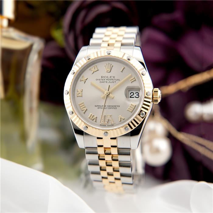 ロレックス　18k イエローゴールド　デイトジャスト　2コマ ロレックス デイトジャスト 31 ウォッチ：オイスタースチール