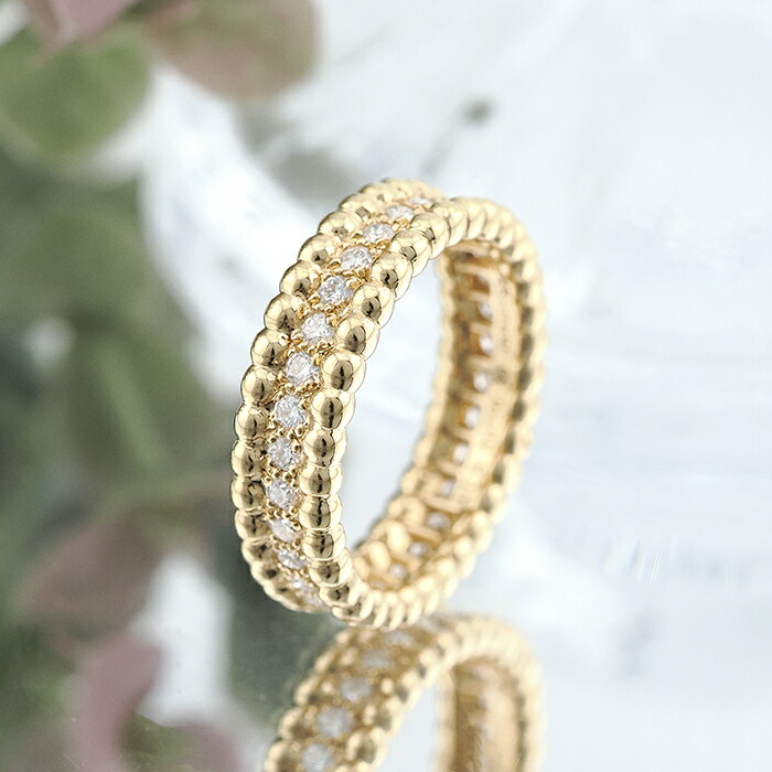 【60回払いまで金利0%】ヴァンクリーフ＆アーペル ペルレ リング イエローゴールド ダイヤモンド 10号 Van Cleef & Arpels 中古 リング ブランドジュエリー 送料無料