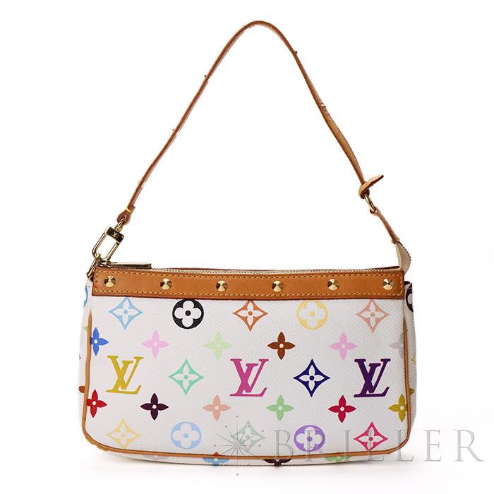 ルイヴィトン ポシェット・アクセソワール ブロン マルチカラーホワイト M92649 LOUIS VUITTON 中古ミニバッグ 腕時計 送料無料|レディースブランド サロンBRILLER