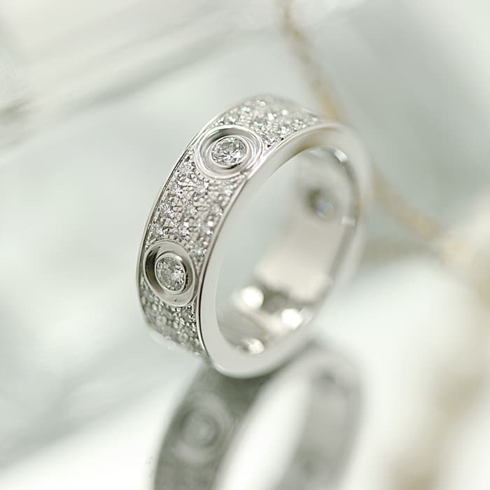 Cartier パヴェダイヤモンド リング 楽天市場】カルティエ ラブリング ホワイトゴールド セラミック