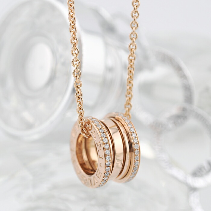 ブルガリ ビーゼロワン ネックレス ピンクゴールド ダイヤモンド 350052/CL857025 BVLGARI 中古 ネックレス ブランドジュエリー 送料無料
