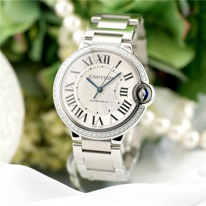 【60回払いまで金利0%】カルティエ バロンブルー ドゥ カルティエ 36mm オートマティック W4BB0024 CARTIER 中古レディース 腕時計 送料無料|レディースブランド サロンBRILLER