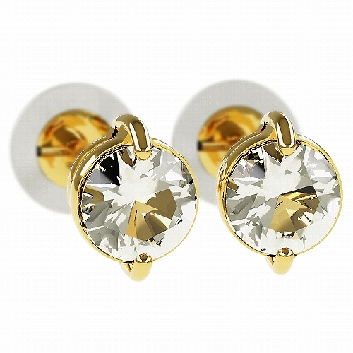 代引き人気 一粒 ダイヤモンド スタッドピアス 合計0.3ct 2本爪 K18