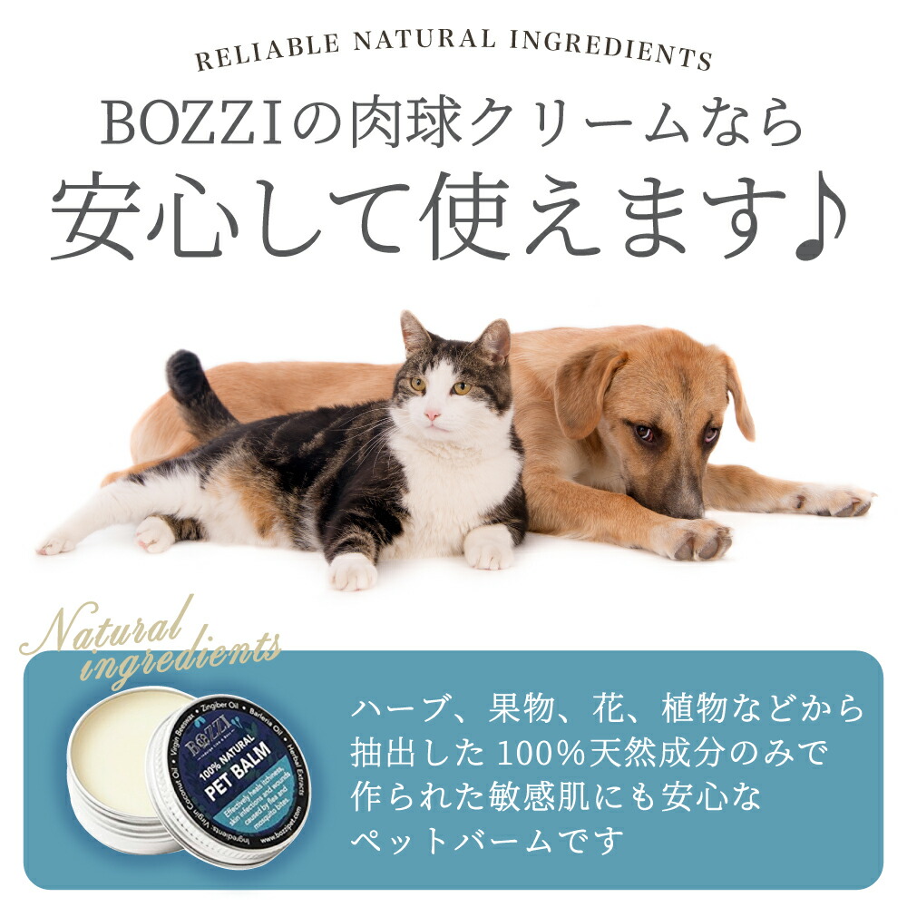 市場 肉球 クリーム いぬのきもち掲載 猫 30g 犬 アウトレット 犬グッズ 2個以上ご購入で1個プレゼント 用品 保護 Bozzi ペットバーム