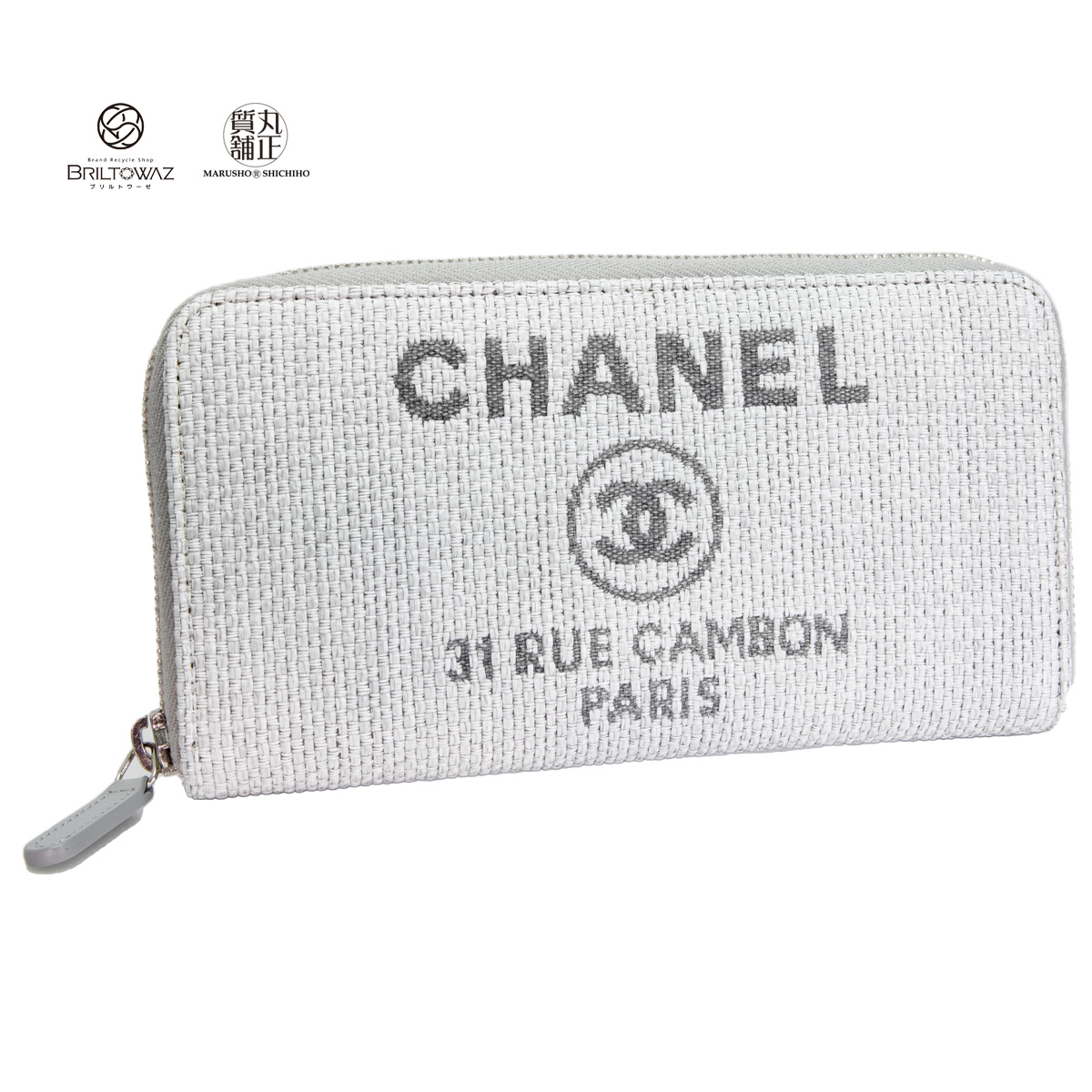 アウトレット 美品 CHANEL☆カンボン ドーヴィル ラウンドファスナー長