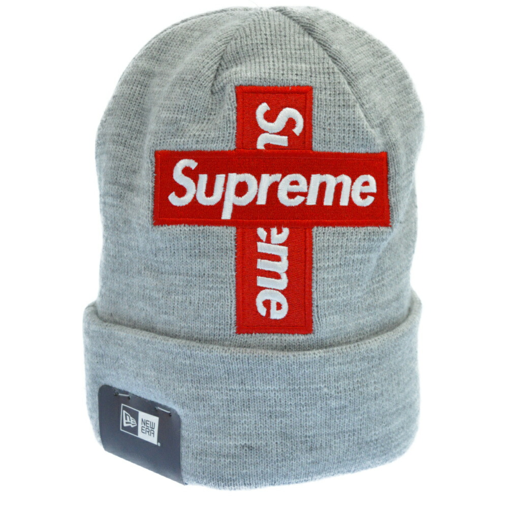 Supreme シュプリーム aw Newera ニット帽 ニューエラnew Cross メンズ帽子 Era Cross Box Logo Beanie ニューエラクロスボックスロゴビーニーニット帽 中古 程度n カラーグレー 取扱店舗原宿 ブランド買取 販売 Bring