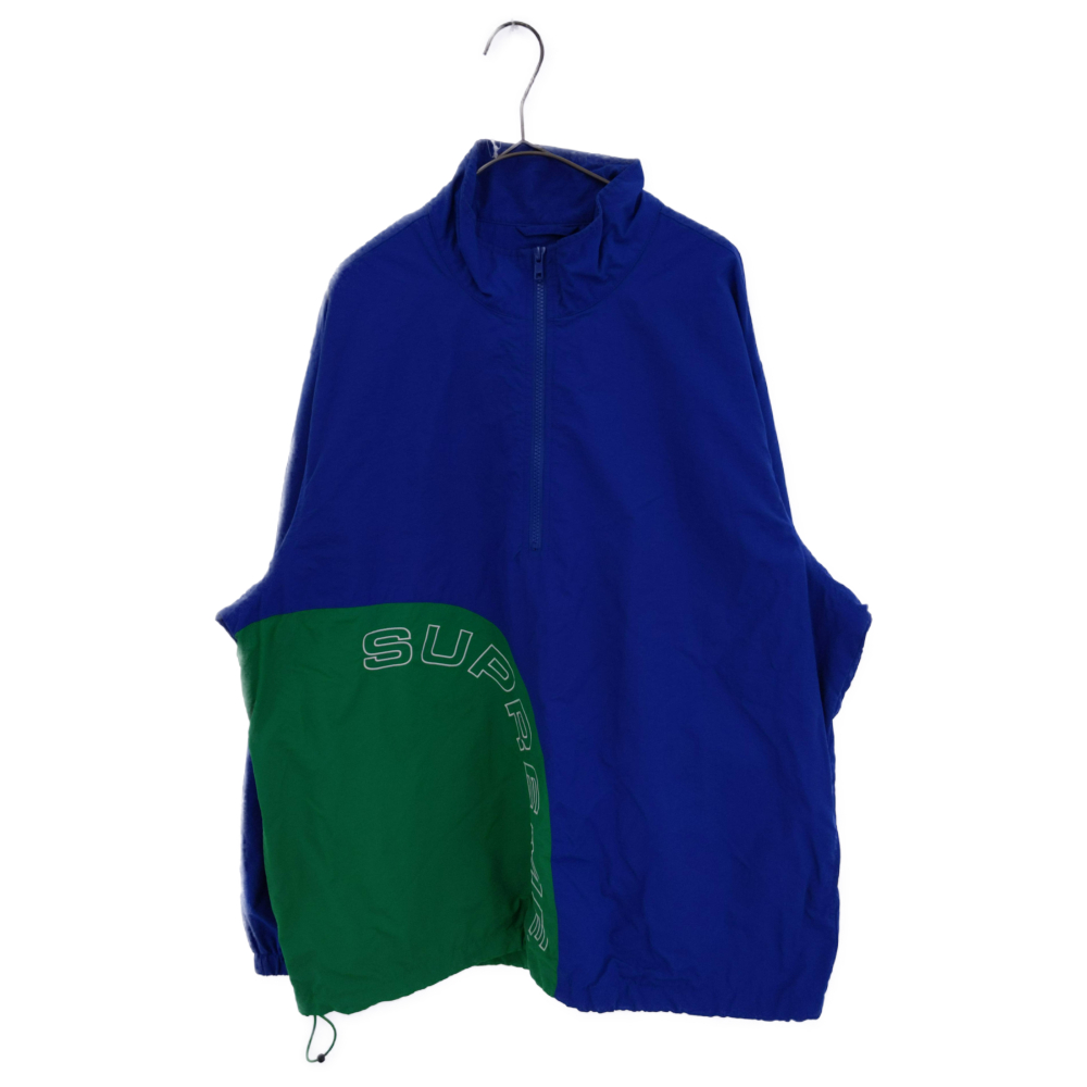 Supreme シュプリーム 18ss Corner Arc Half Zip Pullover すみアーチロゴハーフジッププルオーバージャケット 青味 中古 点数a 色合ブルー オン通い路局限商品 Damienrice Com