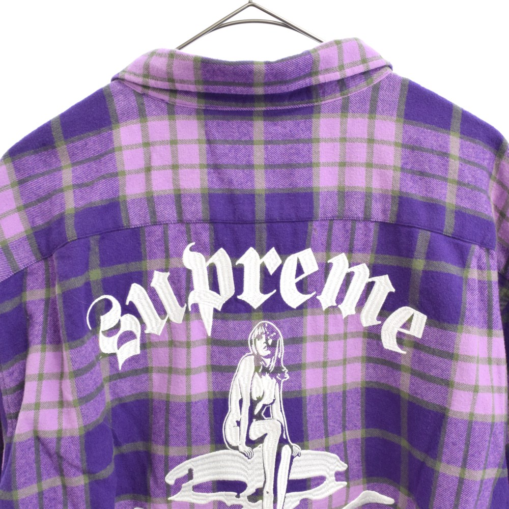 Supreme シュプリーム 21ss Hysteric Glamour ヒステリックグラマー Plaid Flannel Shirt プレイド刺繍フランネルチェック長袖シャツ パープル 中古 程度ab カラーパープル 取扱店舗新宿 Markus Boxengasse De