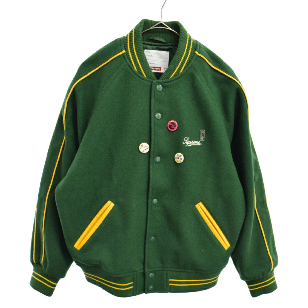 Supreme シュプリーム 21ss Jamie Reid Varsity Jacket ジェイミー リード バッジヴァーシティジャケット ウールスタジアムジャンパー ブルゾン 中古 程度ab カラーグリーン 取扱店舗名古屋 Mozago Com