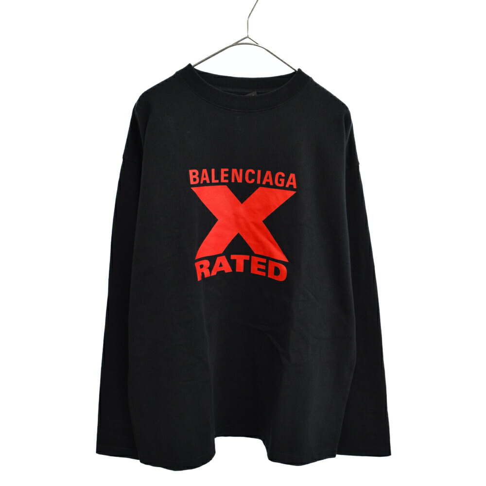 Balenciaga バレンシアガ ss X Rated Large Fit L S T Shirt 6970 Tiva7 X Ratedプリントラージフィット長袖カットソー Tシャツ 中古 程度a カラーブラック 取扱店舗名古屋 Mozago Com