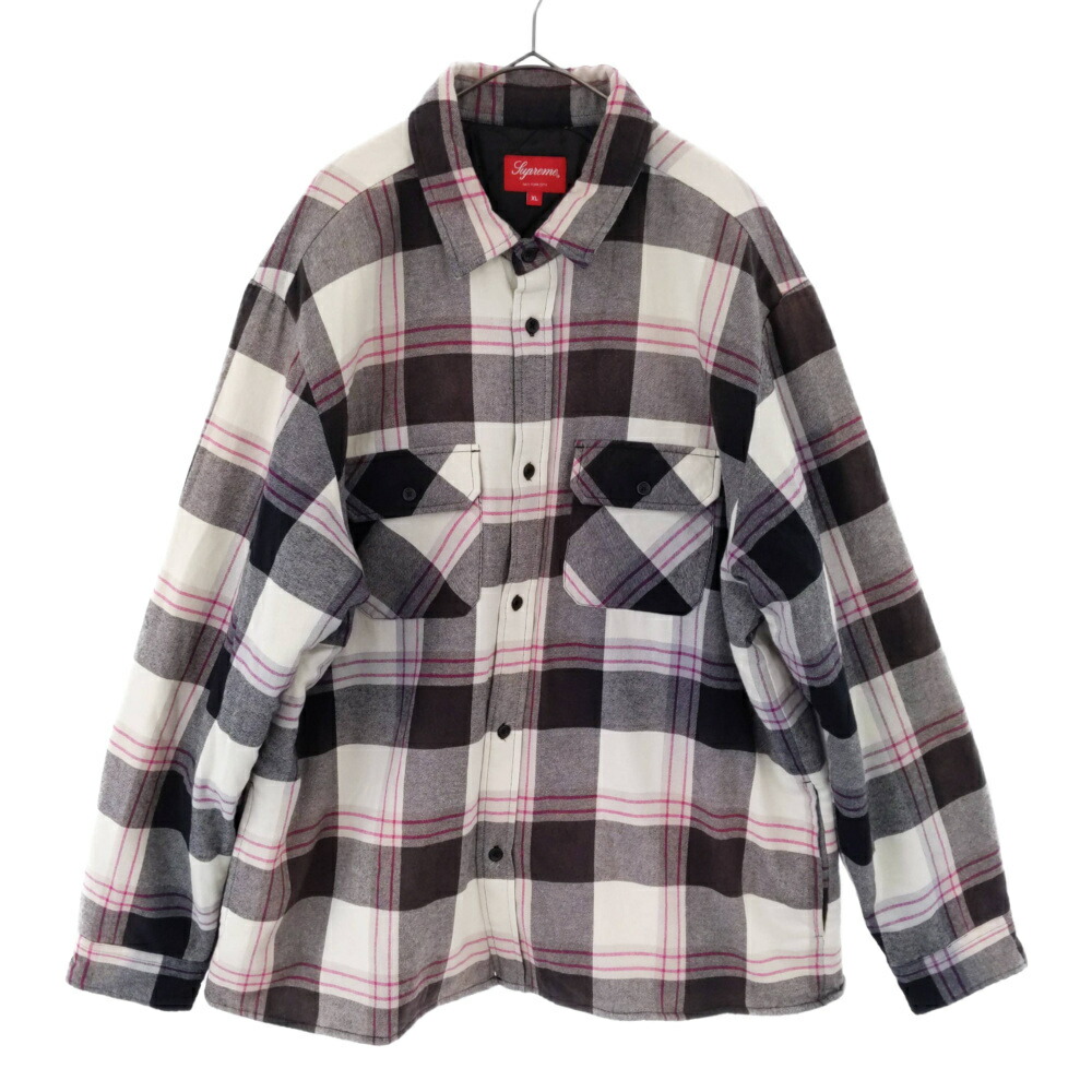 Supreme シュプリーム aw Quilted Flannel Shirt キルティング フランネル シャツ チェック柄 ホワイト ピンク ブラック 中古 程度ab カラーホワイト 取扱店舗名古屋 Andapt Com