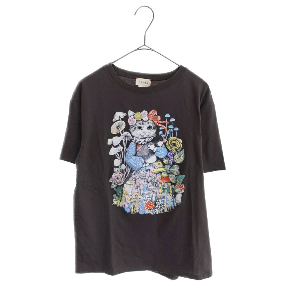 Gucci グッチ ヒグチユウコ キャットプリント半袖tシャツ チャコール レディース 中古 程度a カラーグレー オンライン限定商品 Andapt Com