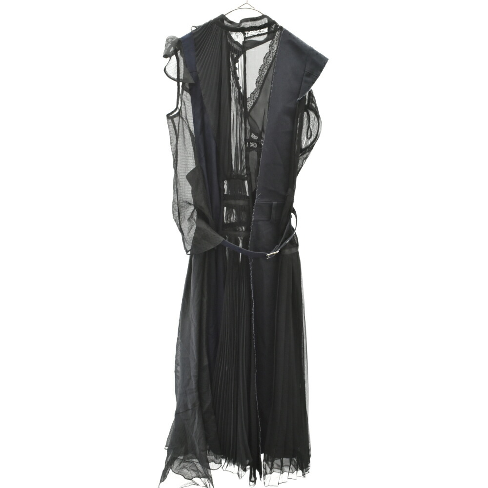 Sacai サカイ 18ss Look26 Trench Docking Shear Pleats Onepiece 18 トレンチ再作り方 シアープリーツワンピース 衣紋 レディース 中古 準位a カラーネイビー オンライン抑制商いもの Blackfishmarine Com