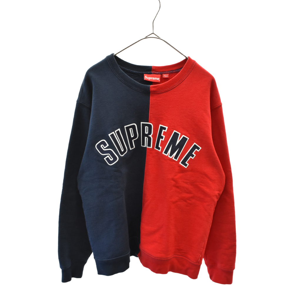 国産原料100% supreme スウェット トレーナー アーチロゴ ネイビー