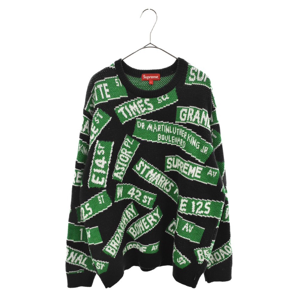 UNISEX S/M 21SS Supreme Street Signs Sweater - 通販 - motelparati