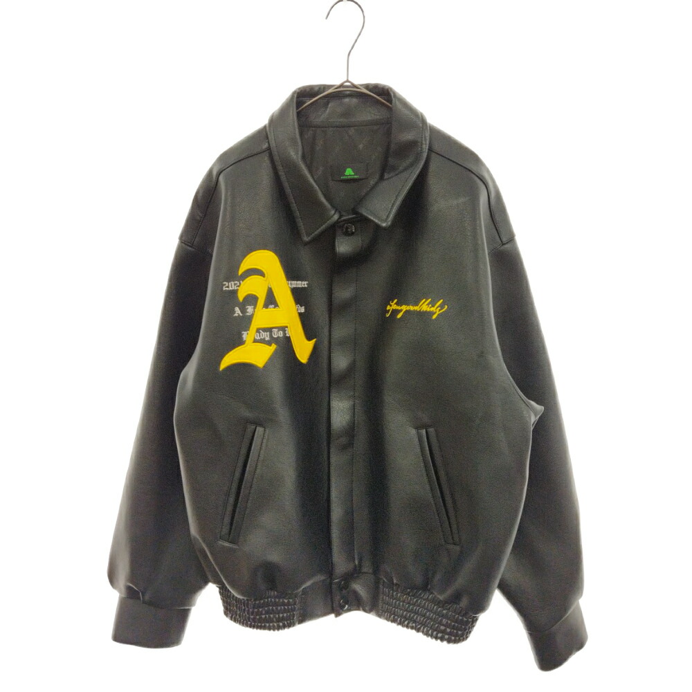 A FEW GOOD KIDS(アフュー グッド キッズ)RACING LEATHER JACKET ロゴ刺繍レーシングレザージャケット ブラック【中古】【程度B】【カラーブラック】【オンライン限定商品】