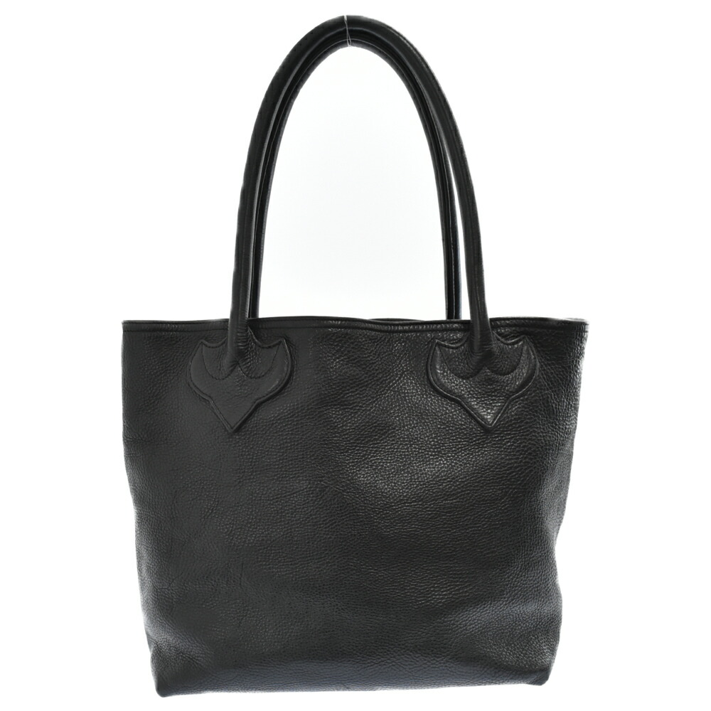 CHROMEHEARTS(クロムハーツ)FSTOTE/FSトートスモールCHクロスクロスパッチ付きレザートートバッグ【中古】【程度A】【カラーブラック】【取扱店舗OneStyle原宿店】