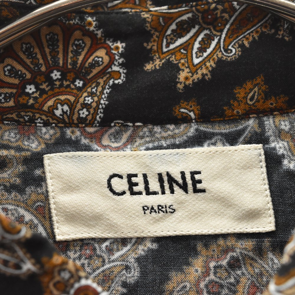 CELINE by Hedi Slimane ペイズリー総柄レーヨン長袖シャツ トップス