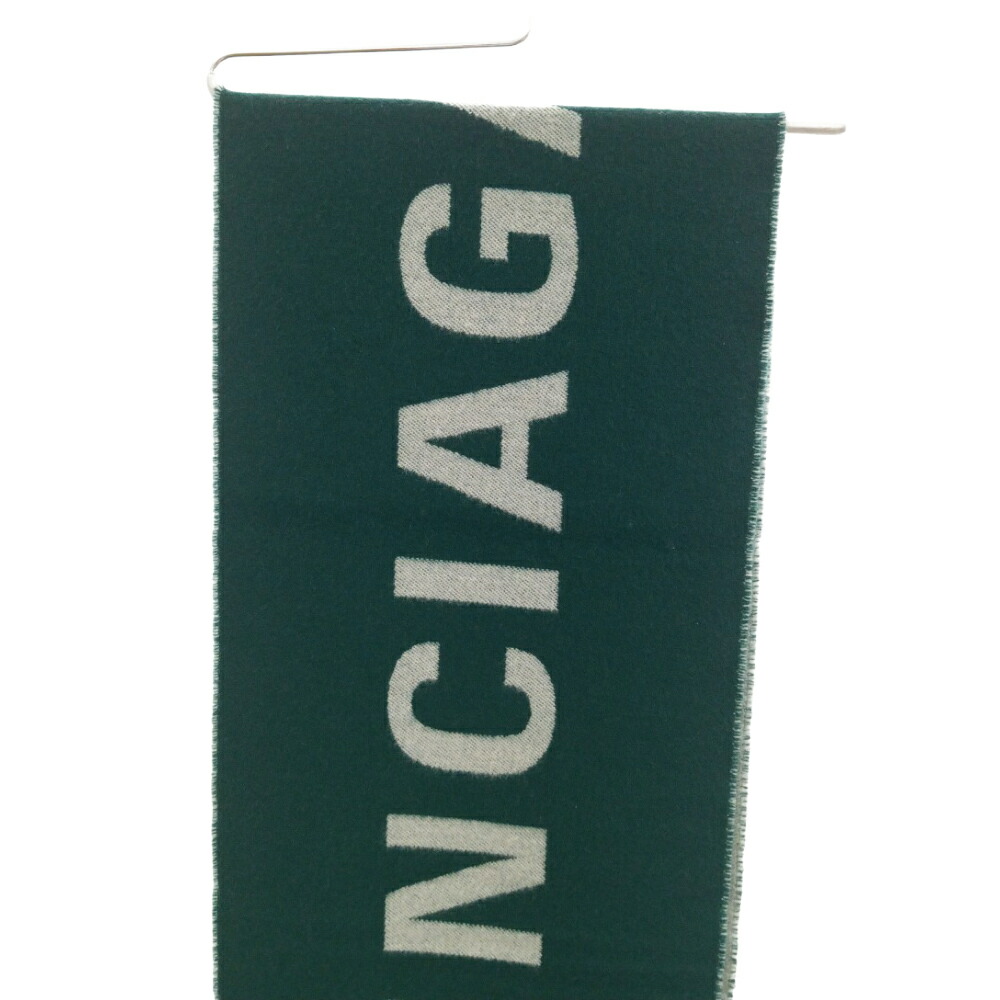 BALENCIAGA(バレンシアガ)ARCHRTYPELOGOSTOLEロゴウールストールビッグロゴマフラーグリーン【中古】【程度A】【カラーグリーン】【オンライン限定商品】