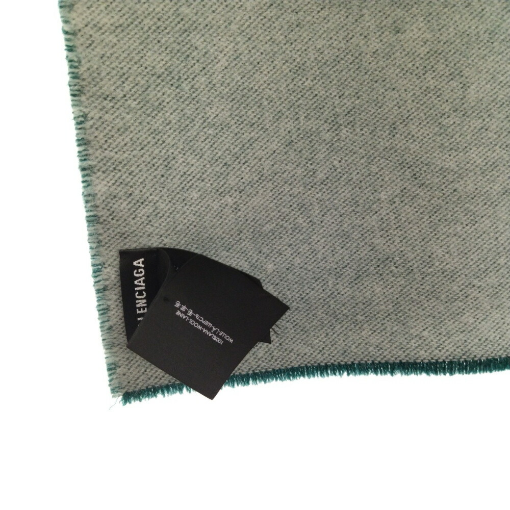 BALENCIAGA(バレンシアガ)ARCHRTYPELOGOSTOLEロゴウールストールビッグロゴマフラーグリーン【中古】【程度A】【カラーグリーン】【オンライン限定商品】
