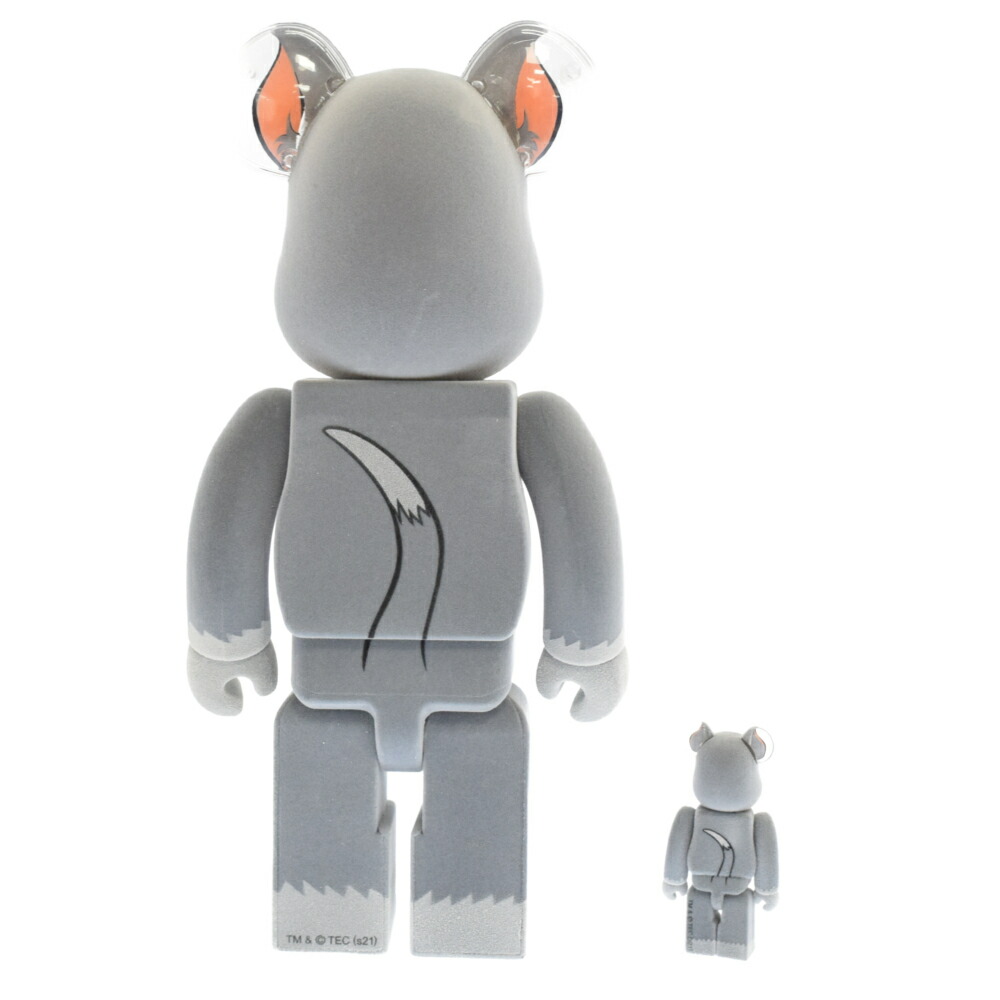 MEDICOM TOY 400% BE@RBRICK FLOCKY TOM TOMJERRY VER.100% グレー トムとジェリー フィギュア  メディコムトイ 人形 安全Shopping メディコムトイ