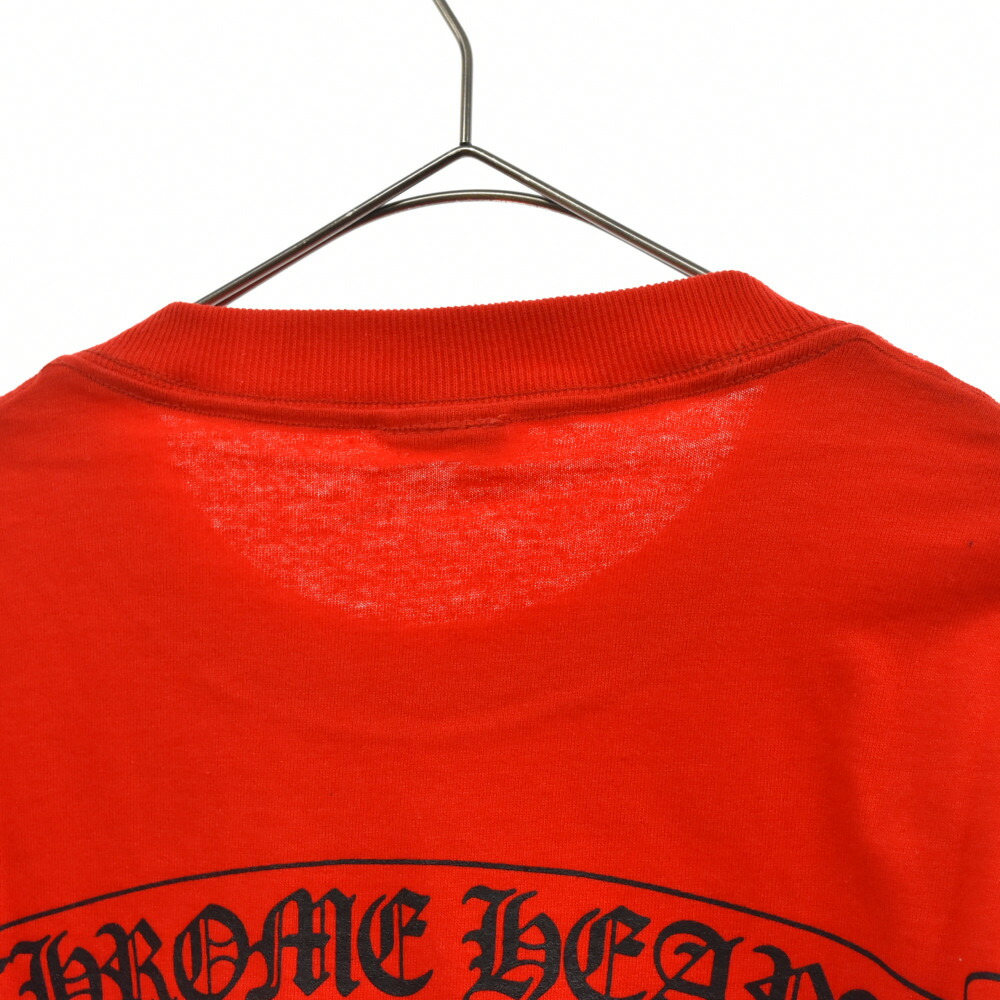 CHROME HEARTS Red Back Scroll Logo LS Tee クロムハーツ レッド