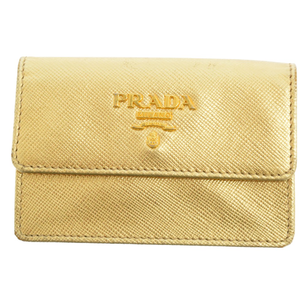 買取り実績 PRADA プラダ SAFFIANO METAL レザー 二つ折り カード