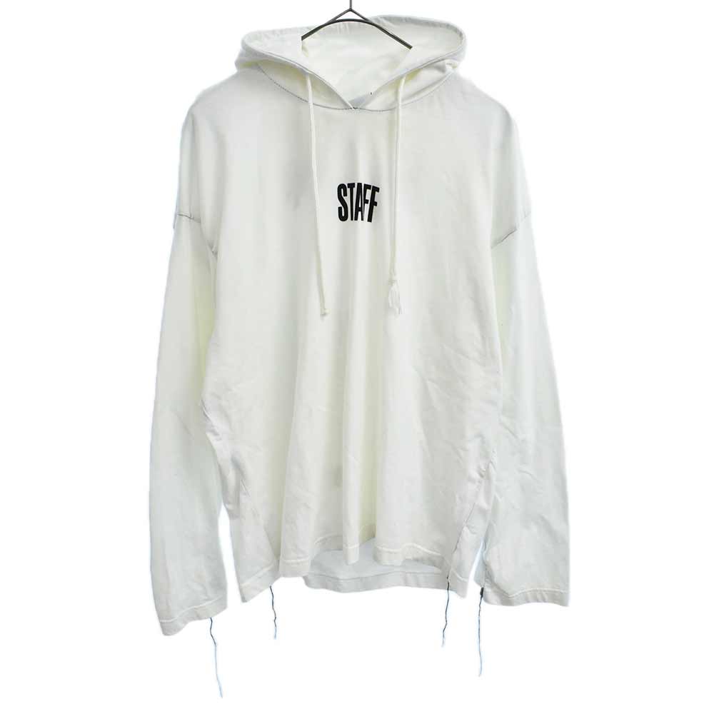 VETEMENTS(ヴェトモン) サイズ:S 17SS Staff Hoodie WSS17HA9 ×ヘインズ スタッフフーディ プルオーバーパーカー 再構築 ロングTシャツ カットソー