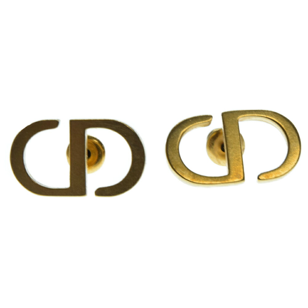 Dior ディオール Cd ゴールド ロゴヴィンテージ加工ピアス 超歓迎 Cd