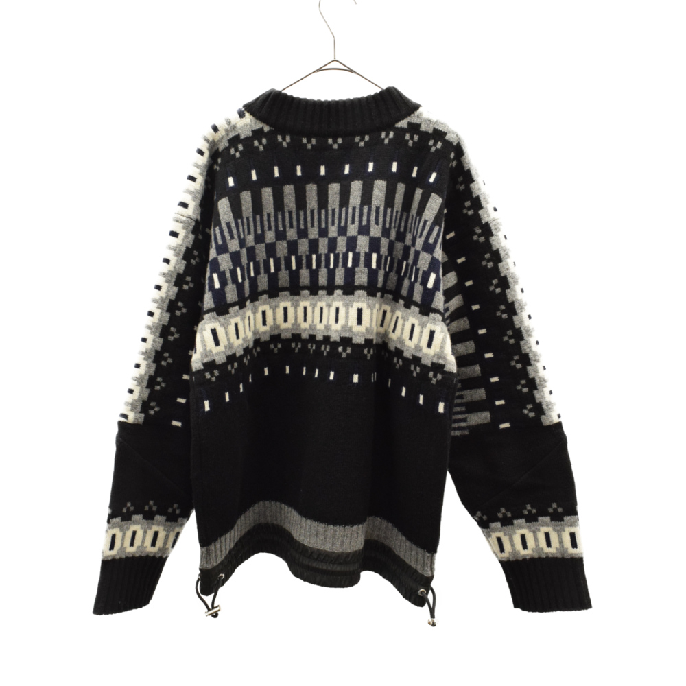 sacaiサカイ Wool Knit Pullover ブラック | premiercosmeticos.es