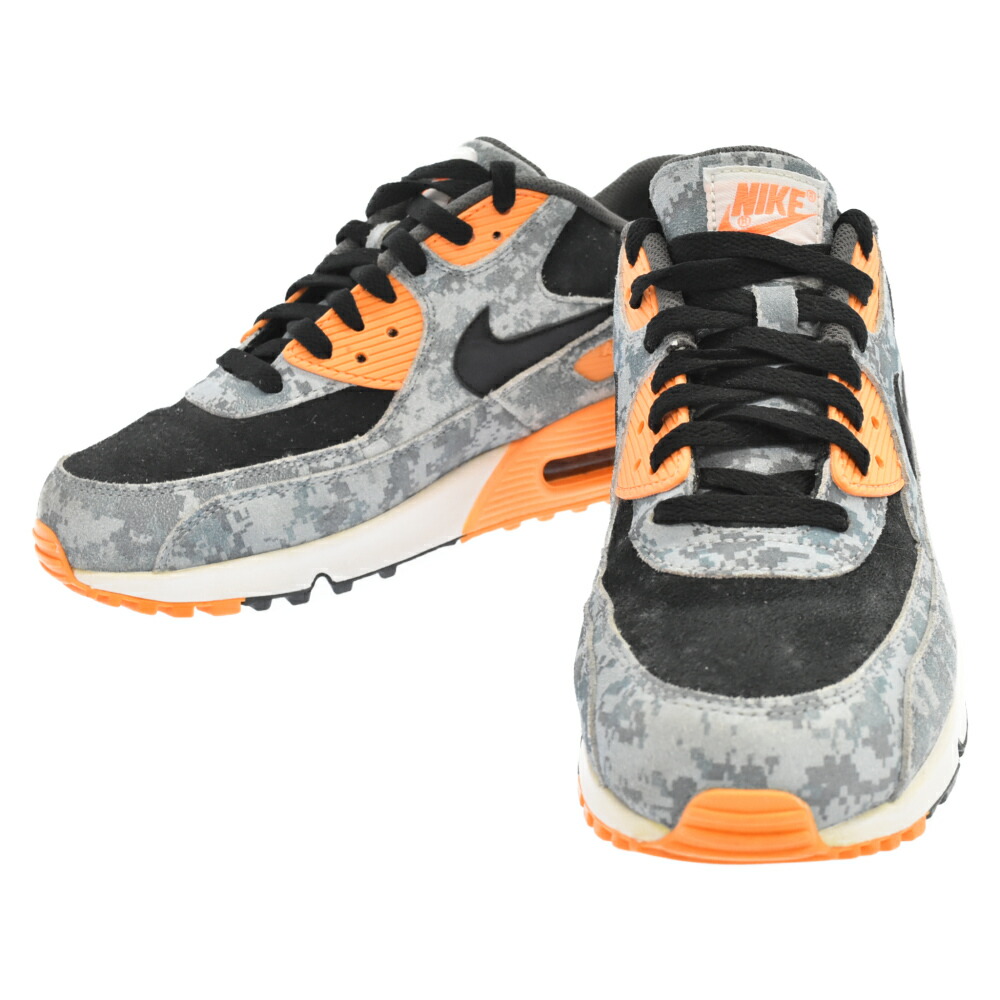 ショップ NIKE(ナイキ) サイズ:27.0cm AIR MAX 90 DIGI CAMO BLUE 700155-400 エアマックス90 プレミアム ディギ カモ ブルー ローカットスニーカー US9 グレー/オレンジ：ブランド買取・販売　BRING ブランド